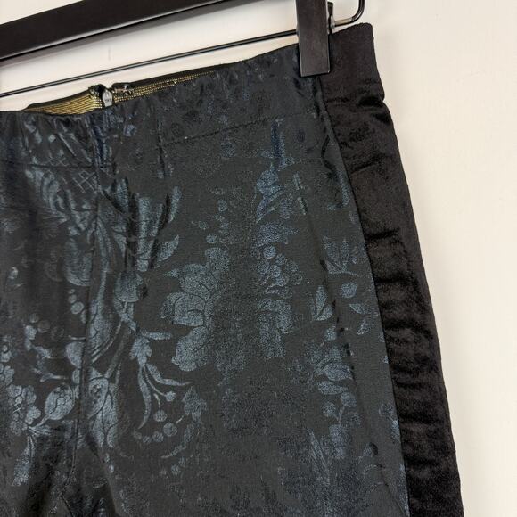 Anthropologie The Essential Skinny Pants Black Foil Damask Print 25” - Size 2 - Picture 3 of 9